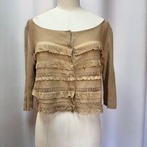 Moschino Y2K Cropped Ruffle Sweater